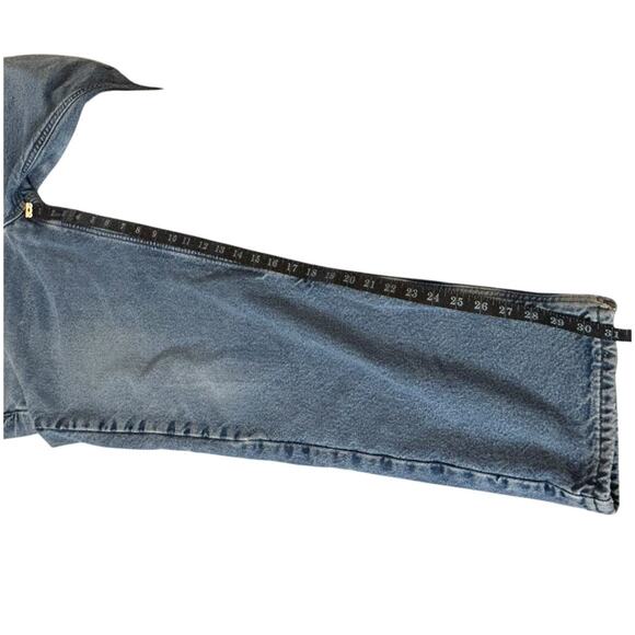 Carhartt Jeans Men 36x32 Flannel Lined B172 DST Relaxed Fit Work Distressed Worn - Picture 9 of 16